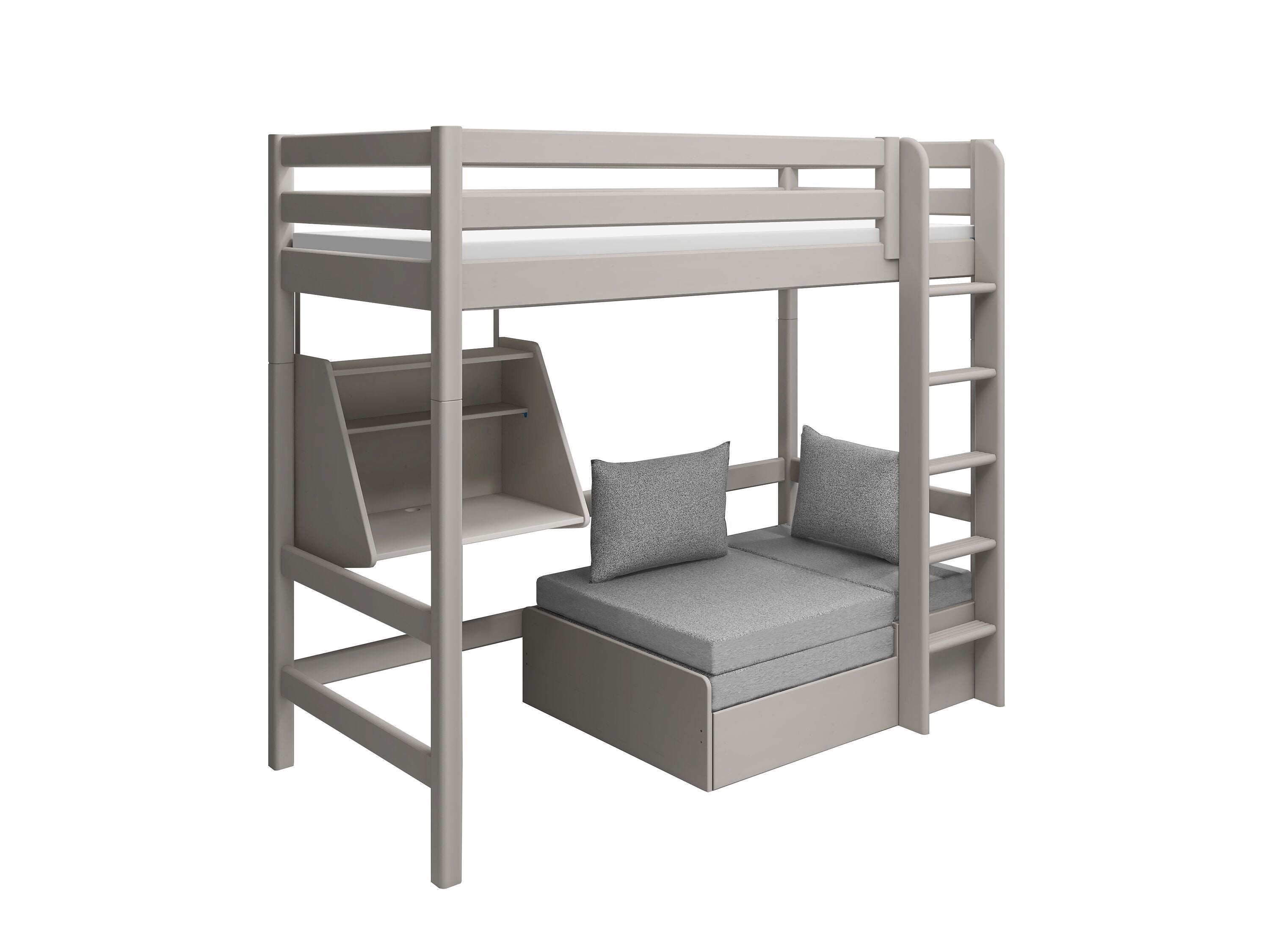 Flexa CLASSIC Hochbett - Grau / B: 110.0 cm x T: 210.0 cm x H: 184.0 cm