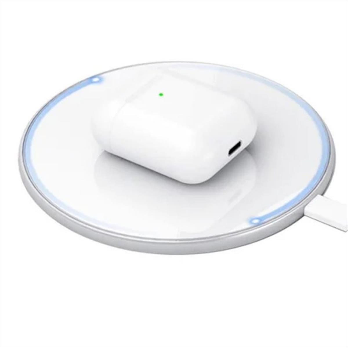 Fones de ouvido sem fio Smartek com estojo de carregamento com detecção de uso, compatíveis com carregamento sem fio Qi.