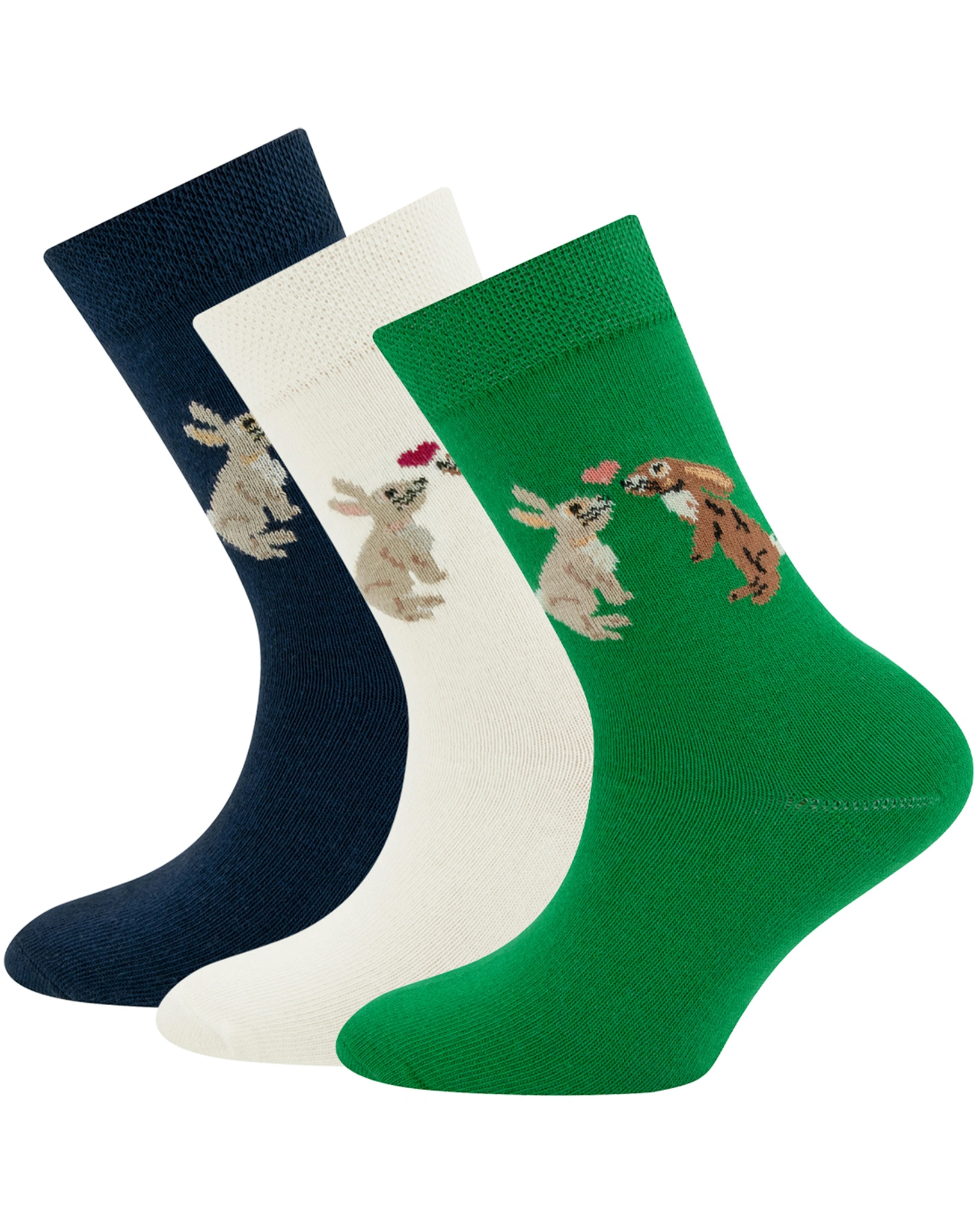 Socken HASEN 3er Pack in navy/grün/latte