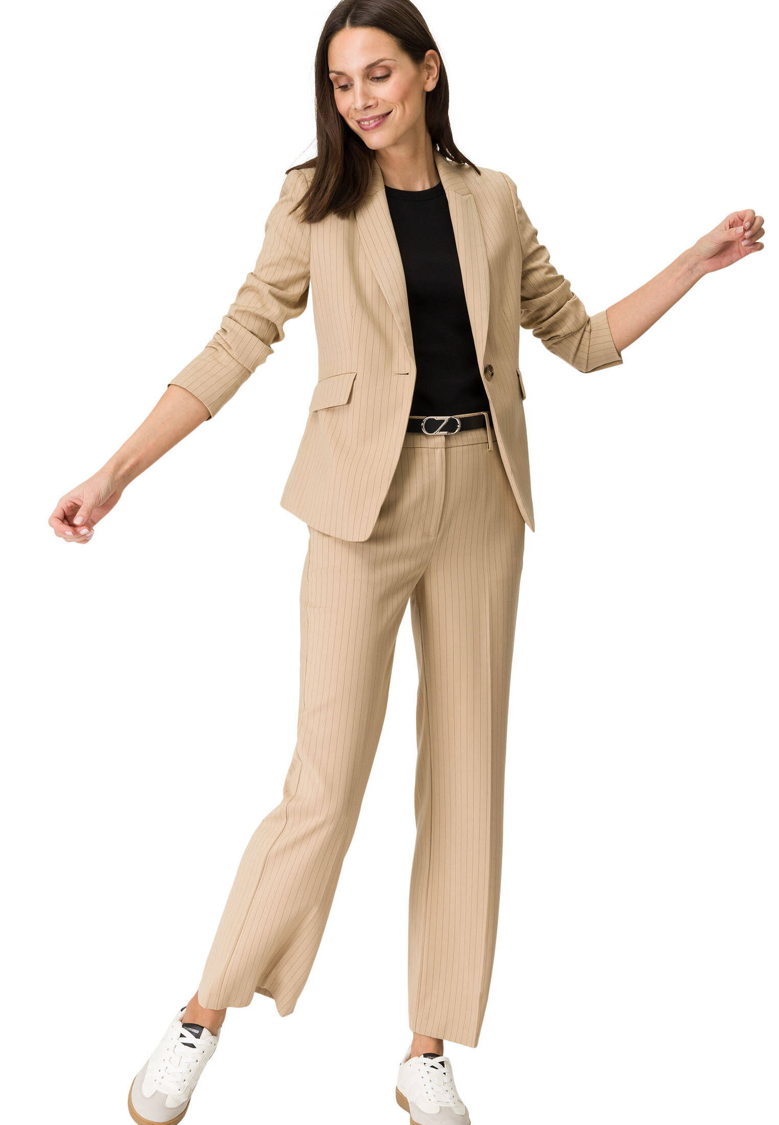 zero| Damen Nadelstreifen Blazer mit Knopf