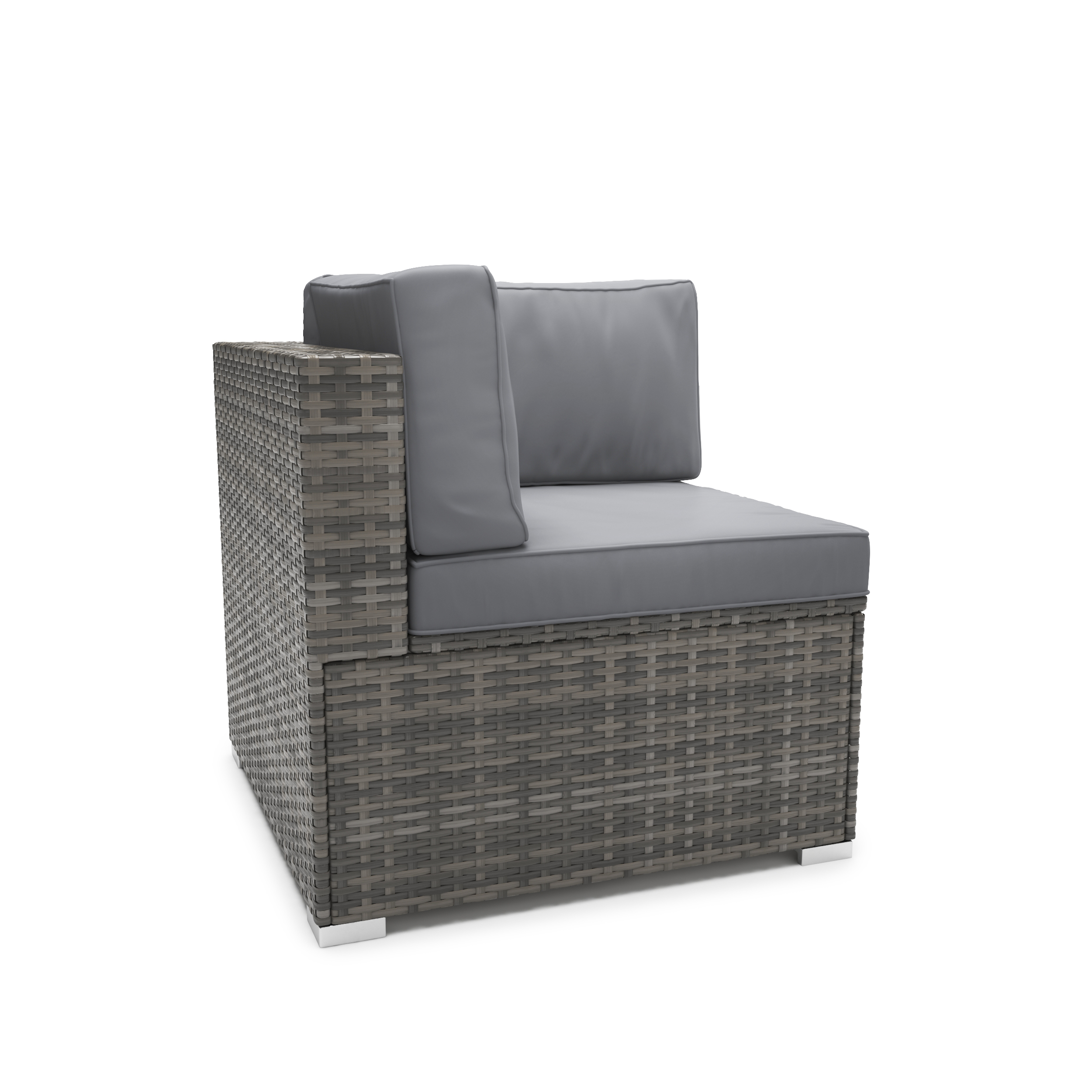 Eckteil Rattanlounge KRETA grau/anthrazit