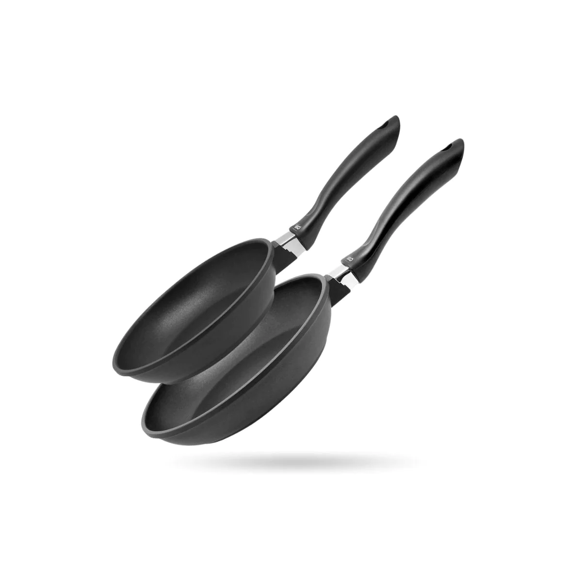 Lot de 2 poêles à frire en fonte d'aluminium 20 cm et 24 cm Alucast El