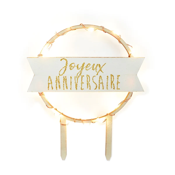 Décoration LED et bois Joyeux anniversaire Scrapcooking