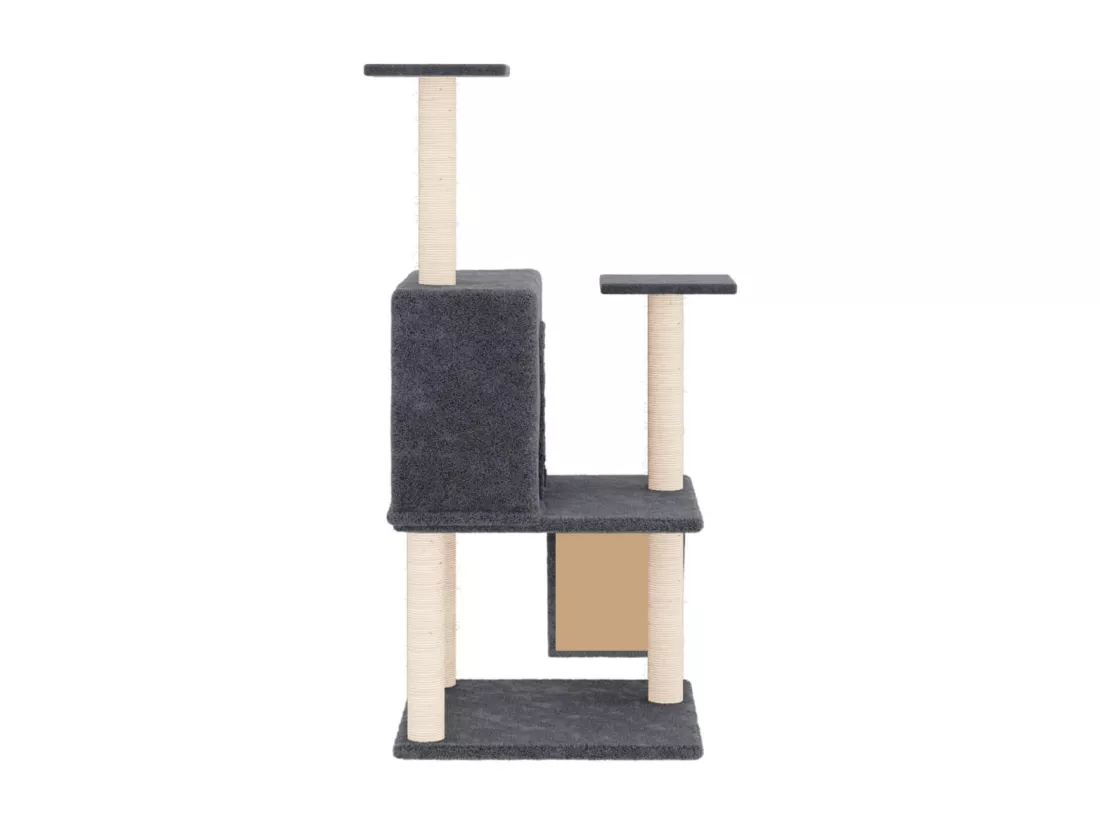 Arbre à chat avec griffoirs en sisal Gris foncé 109 cm