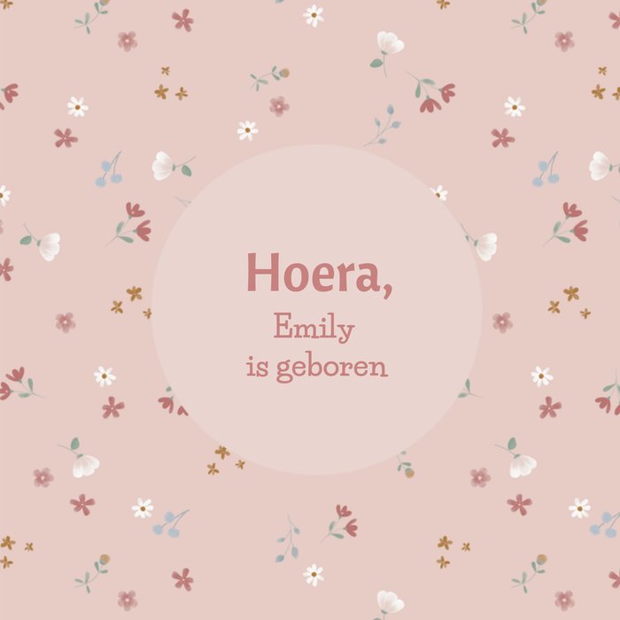 Little Dutch | Geboortekaart | Roze