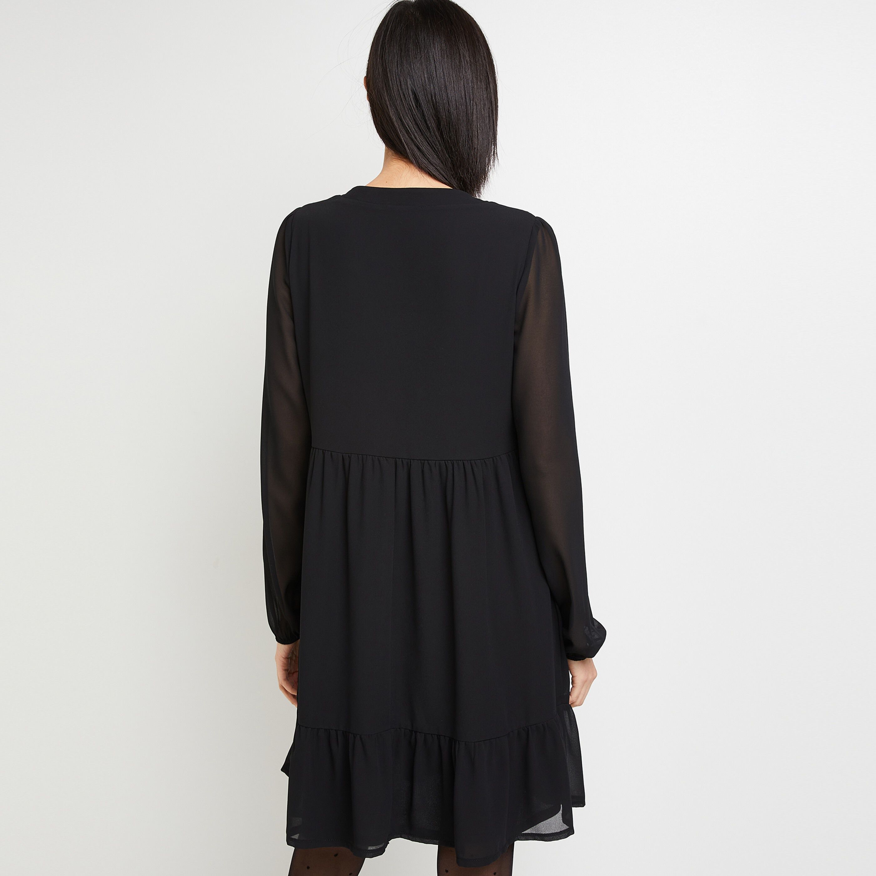 Robe noir avec jeu de transparence - NOIR