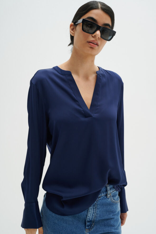 InWear LikoIW Blouse Premium - 93% Silk Midnight magic