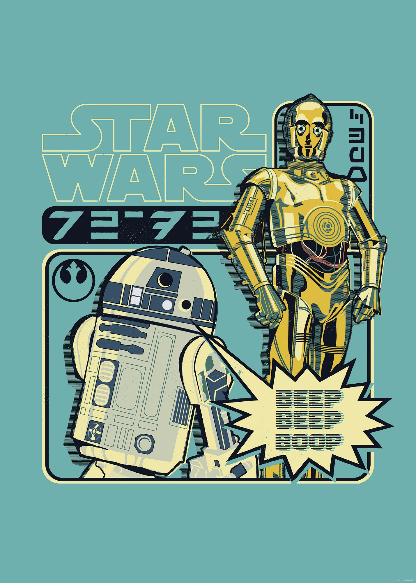 Komar Wandbild »Star Wars Beep Boop« Disney Set, 1 Stk. tlg. 50 x 70 cm (Breite x Höhe) - Kinderzimmer, Dekoration