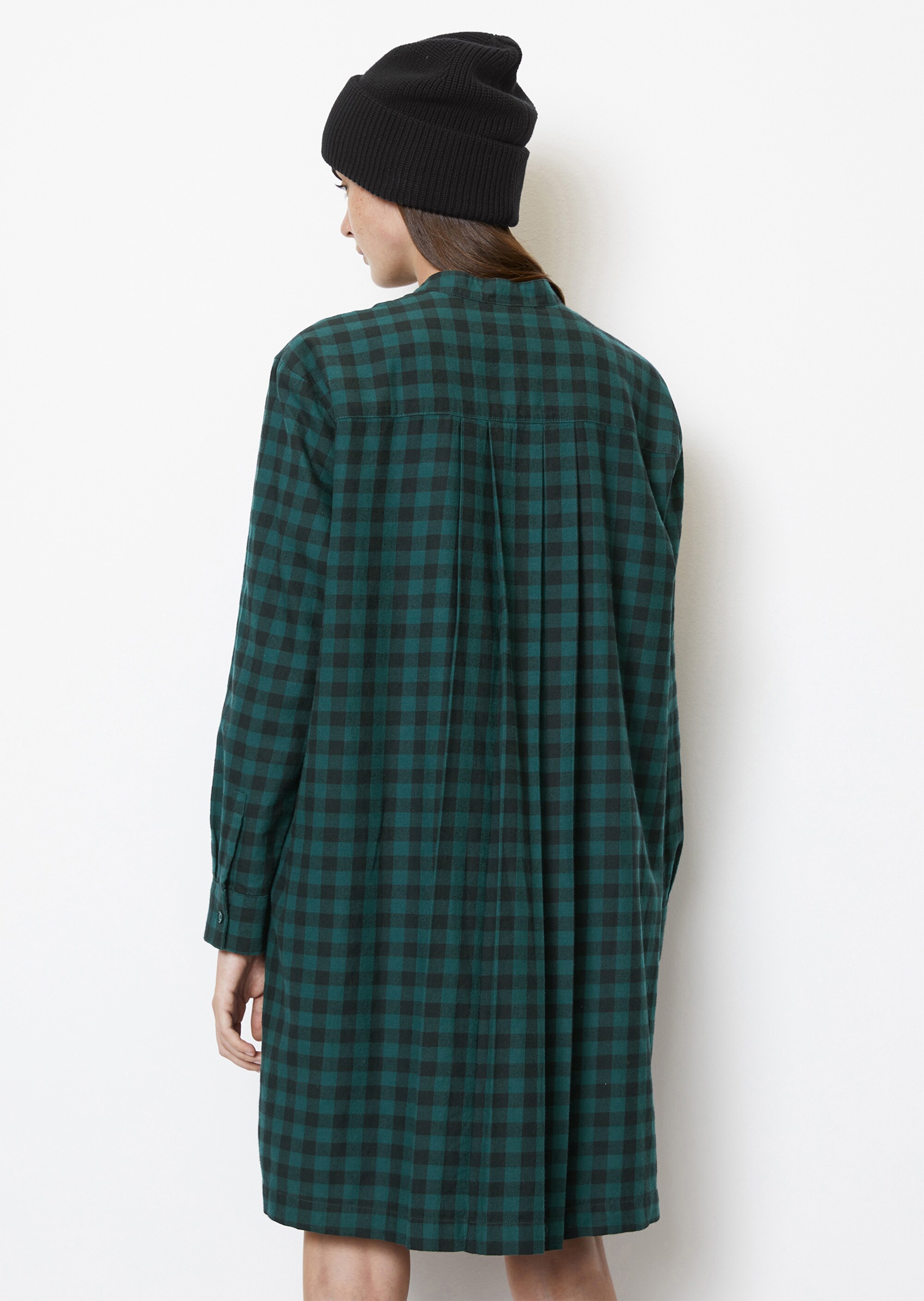 Kariertes Hemdblusenkleid regularaus Organic Cotton