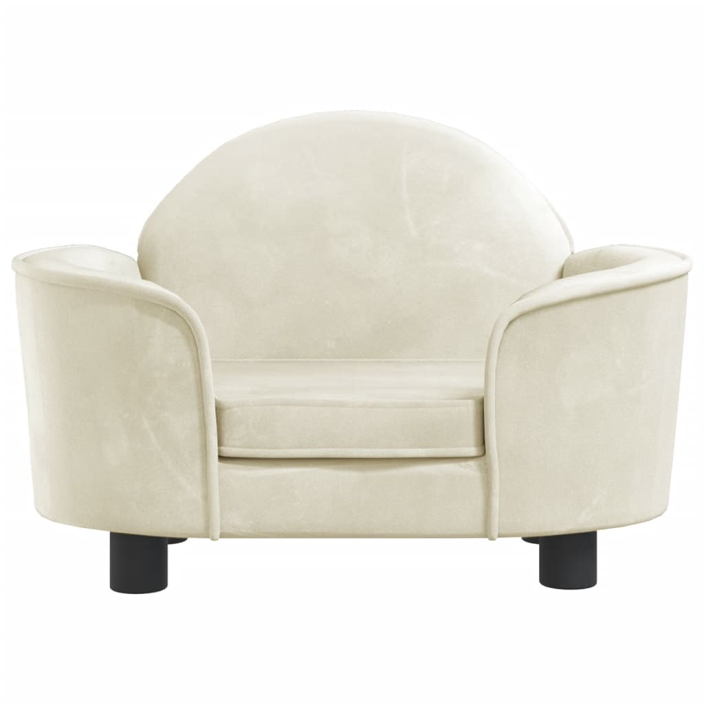 Cama para cães vidaXL em veludo creme, 66x40x45 cm