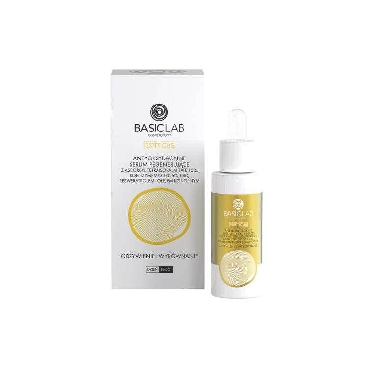 BasicLab Esteticus Antioxidant regenererend Serum met 10% ascorbylretraisopelitaat, 0,5% co-enzym Q10
