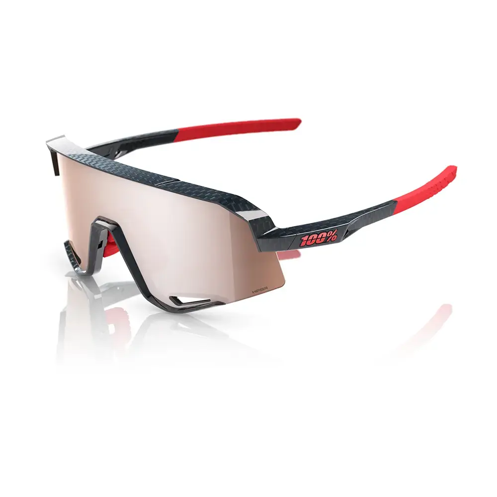 100% Slendale Sport Zonnebril Carbon met HiPER Crimson Silver Lens