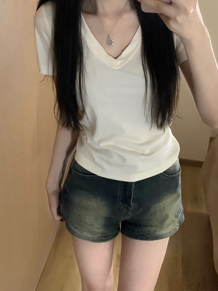 Girliepairs - Lage denim hotpants
