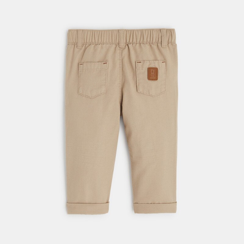 Pantalon regular coton fantaisie beige bébé garçon Beige