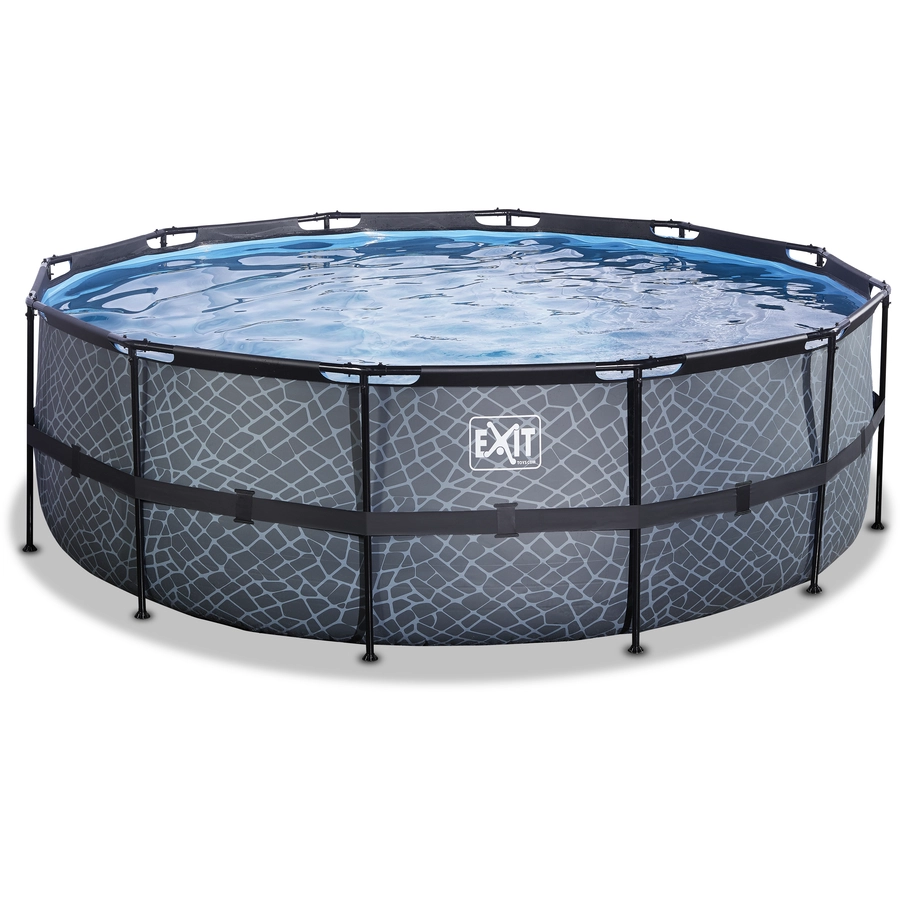 EXIT Frame Pool ø427x122cm (12v Sandfilter) – Grau