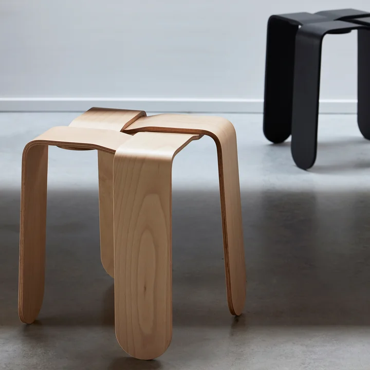 Frederik Roijé - Criss Cross Hocker, Buche natur