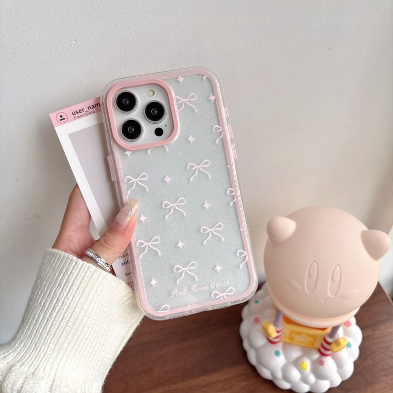 Fonekase - Bow telefoonhoesje / bandje / set - iPhone 16 Pro Max / 16 Pro / 16 Plus / 16 / 15 Pro Max / 15 Pro / 15 Plus / 15 / 14 Pro Max / 14 Pro / 14 Plus / 14 / 13 Pro Max / 13 Pro / 13 / 13 Mini