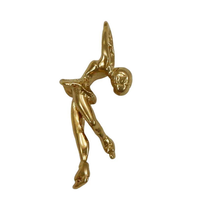 Pendentif patineuse cambrée - Plaqué or