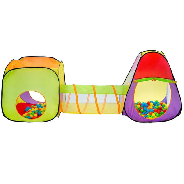 Pyramide-legetelt med tunnel, 200 bolde og taske