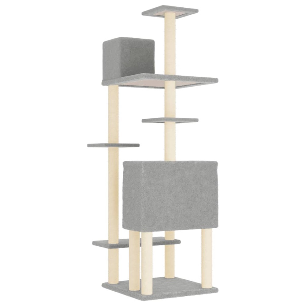 Arbre à chat avec griffoirs en sisal gris clair 154 cm