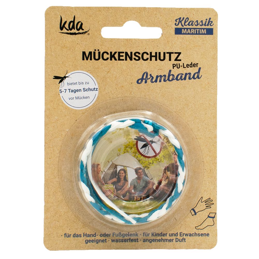 KDA® Mückschutzarmband PU-Leder maritim