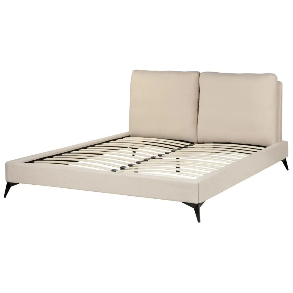 MELLE - Tweepersoonsbed - Beige - 160 x 200 cm - Bouclé