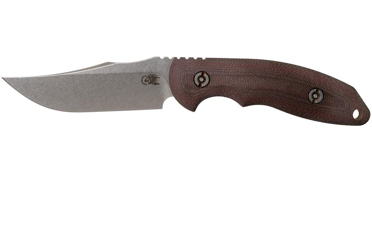 Rick Hinderer The Emmett, CPM 20CV, Burgundy Micarta jachtmes