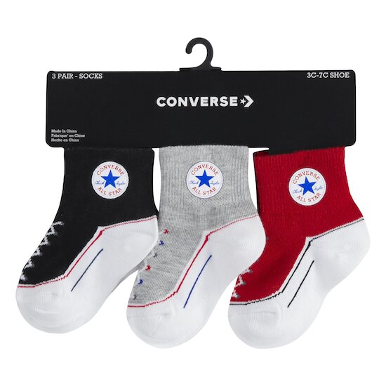 Lot de 3 Chaussettes tricolore   Noir        12-24 mois   de               Converse