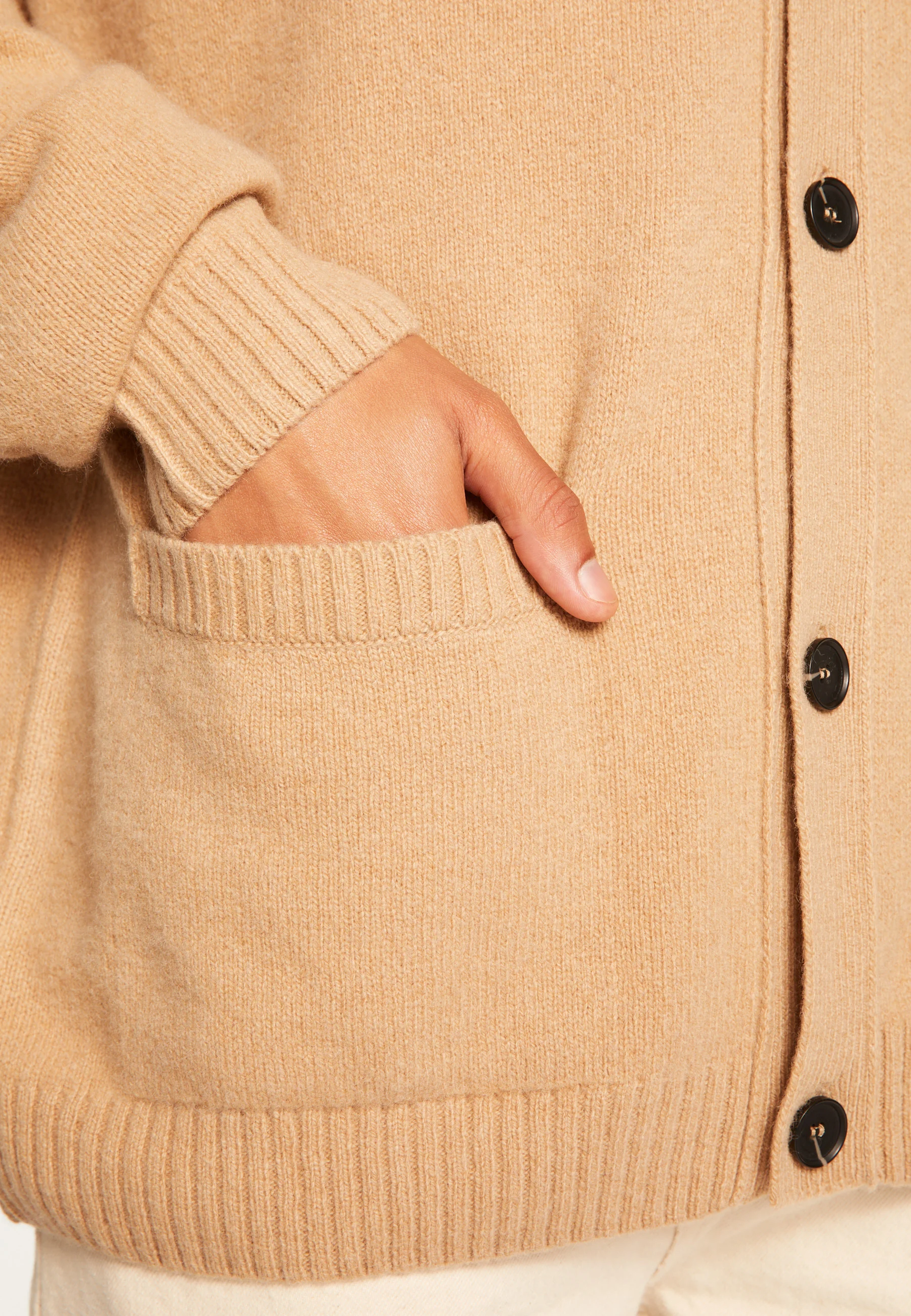TITOUAN - Gilet boutonné en cachemire mélangé | Marron
