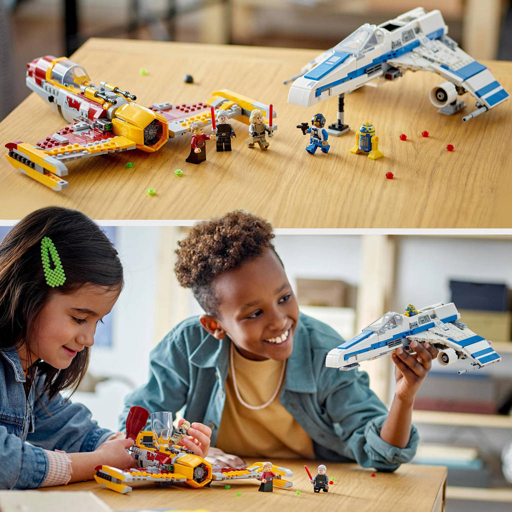 Geweldige LEGO SETNew Republic E-wing vs. Shin Hati's Starfighter Bouwbaar Ruimteschip Speelgoed 75364