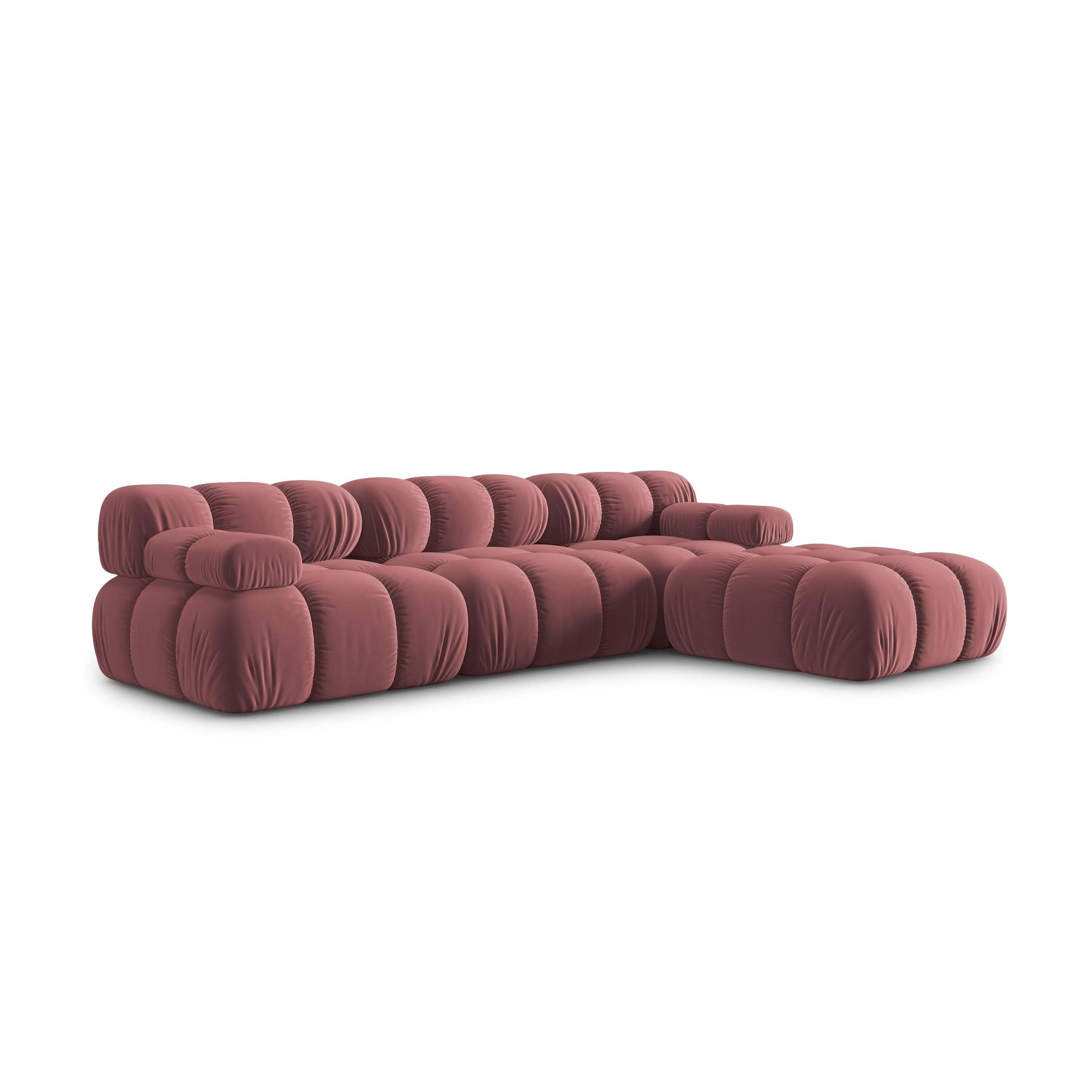 Milo Casa Tropea Modulaire Modulaire 3-zitsbank met Hocker - Roze