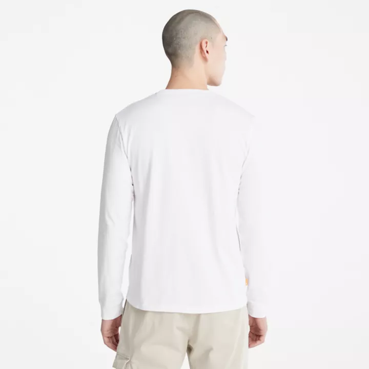 T-shirt à col rond et manches longues Dunstan River pour homme en blanc