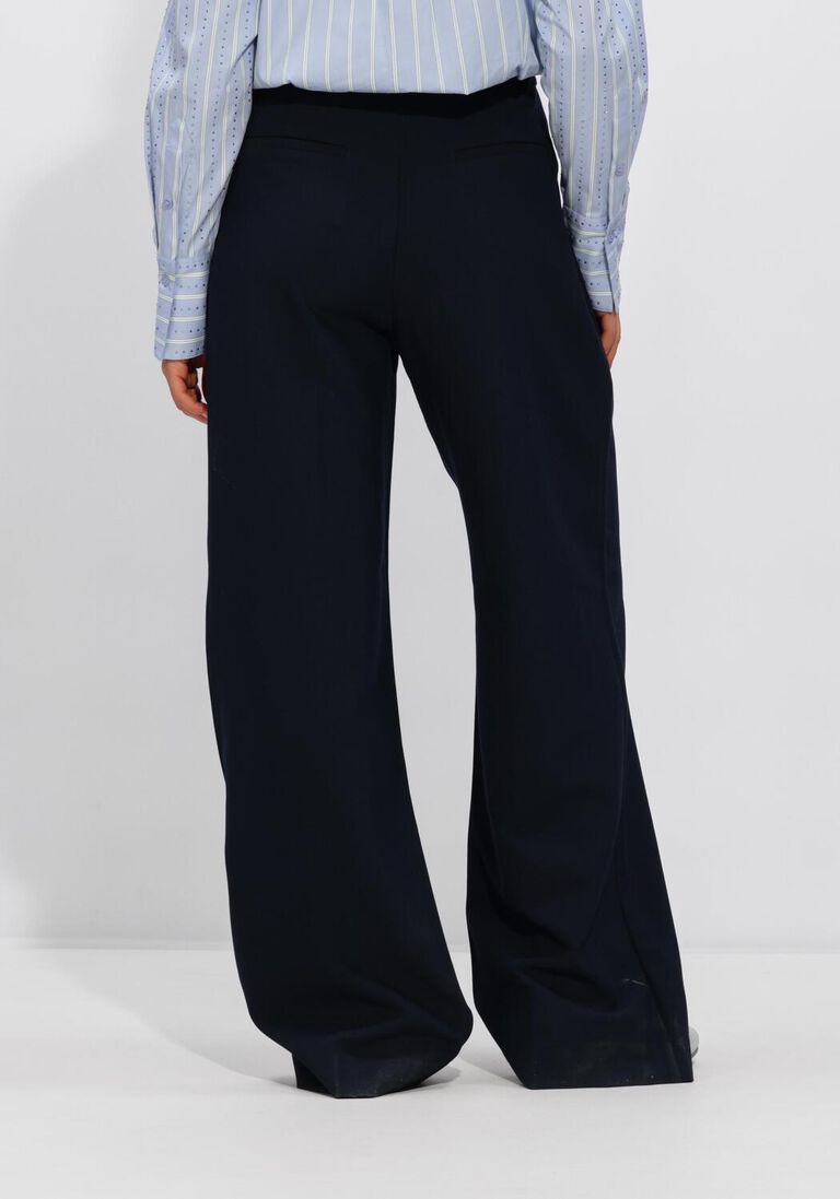 donkerblauwe co'couture pantalon vola pleated long pant
