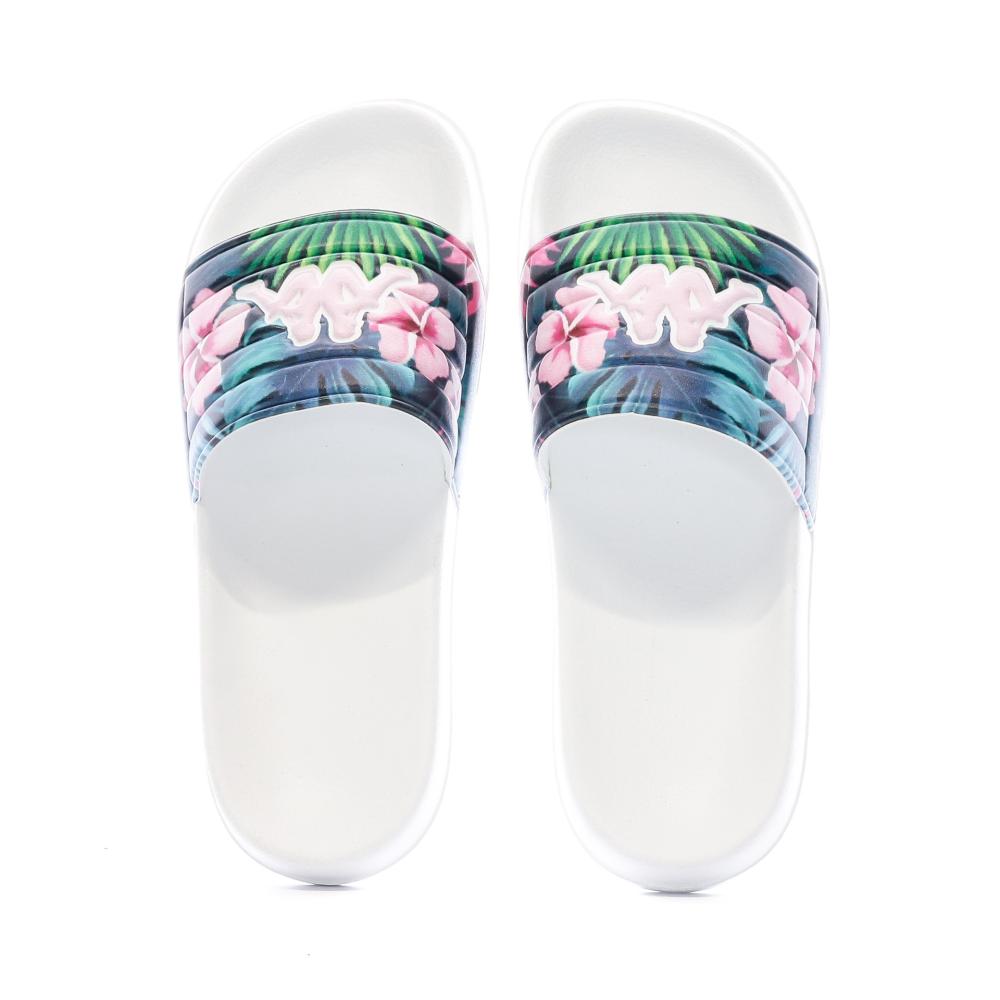 Kappa Claquettes Verte/Blanche Fleuri Femme Kappa Matese