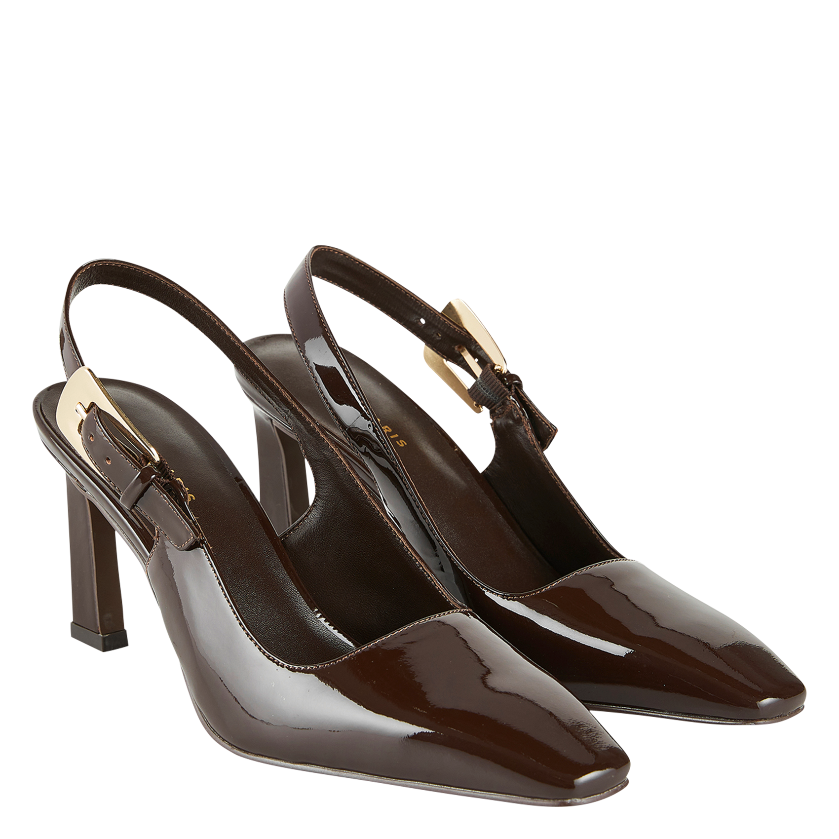 CAMILLE - Escarpins en cuir vernis | Marron