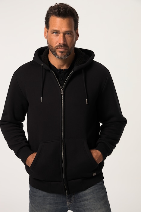 JP 1880 Hoodiejacke, Outdoor, Sweatjacke, Kapuze, Teddyfutter, Zipper, bis 8 XL