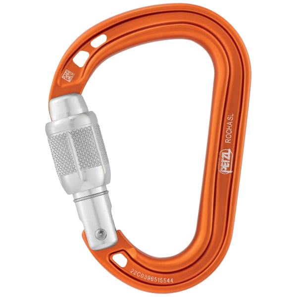 Mousqueton escalade PETZL ROCHA SCREW LOCK ORANGE