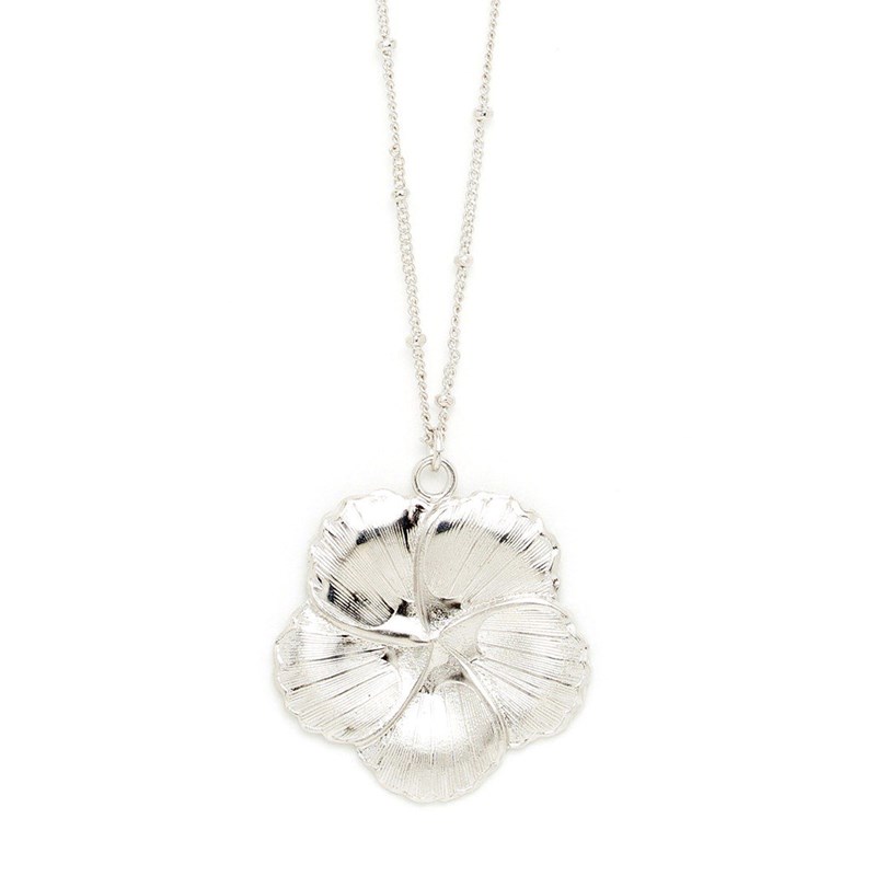 collier fleur plaqué argent - HÉLIOS