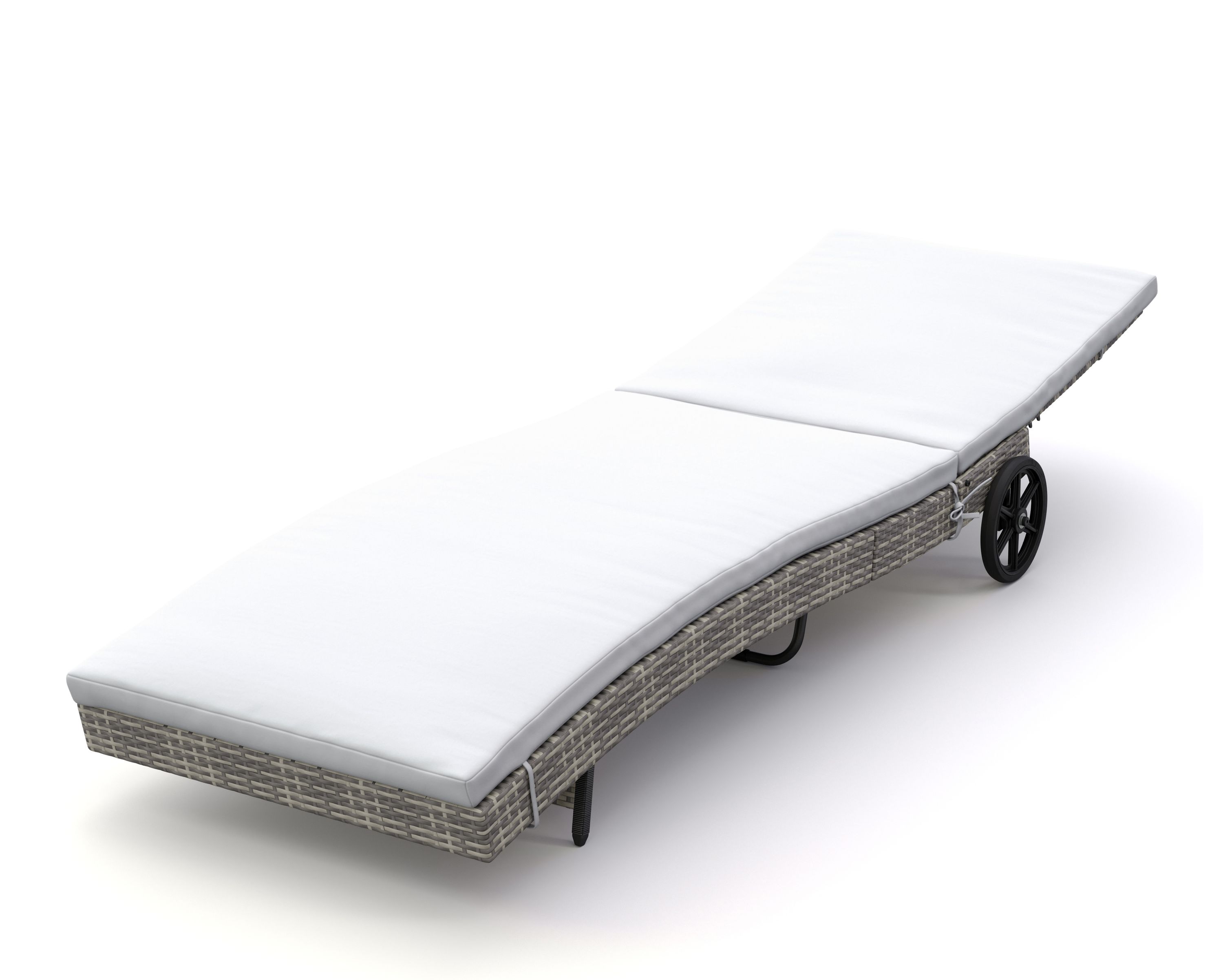 Liegestuhl Rattan LAVI grau