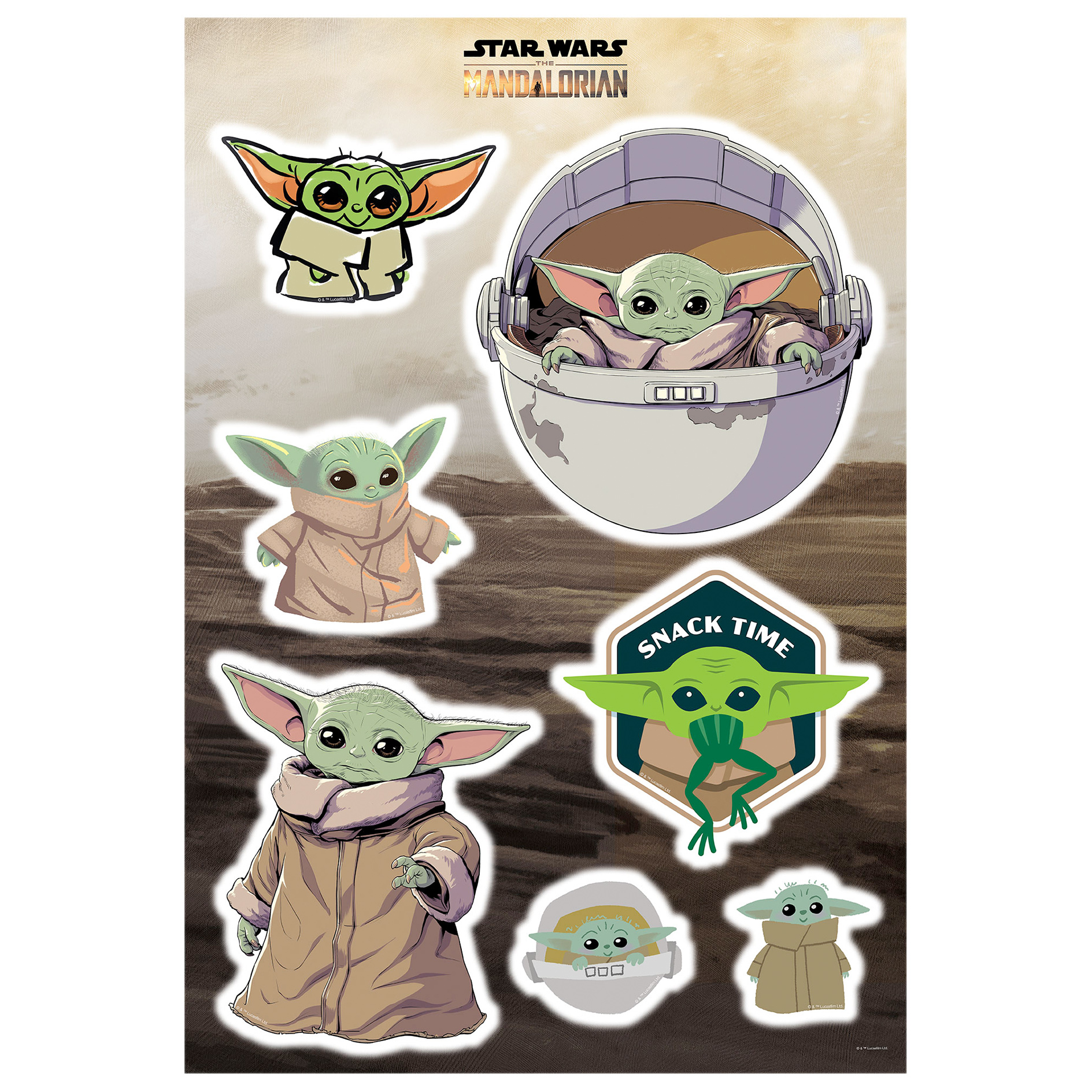Wandtattoo STAR WARS THE CHILD SLUSTER - bunt - 50x70 cm