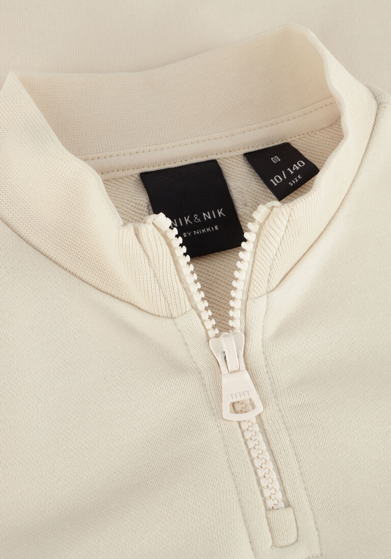 NIK & NIK witte nik & nik polo zip ss sweatshirt