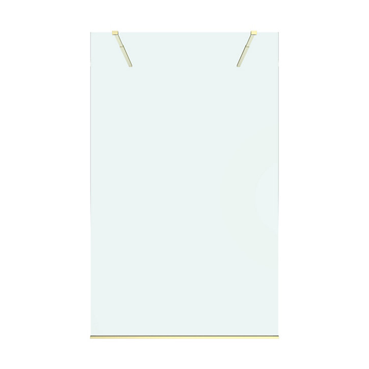 Paroi de douche à l'italienne centrale l.120 x 195 cm, profilés alu doré satin, GoodHome Ledava