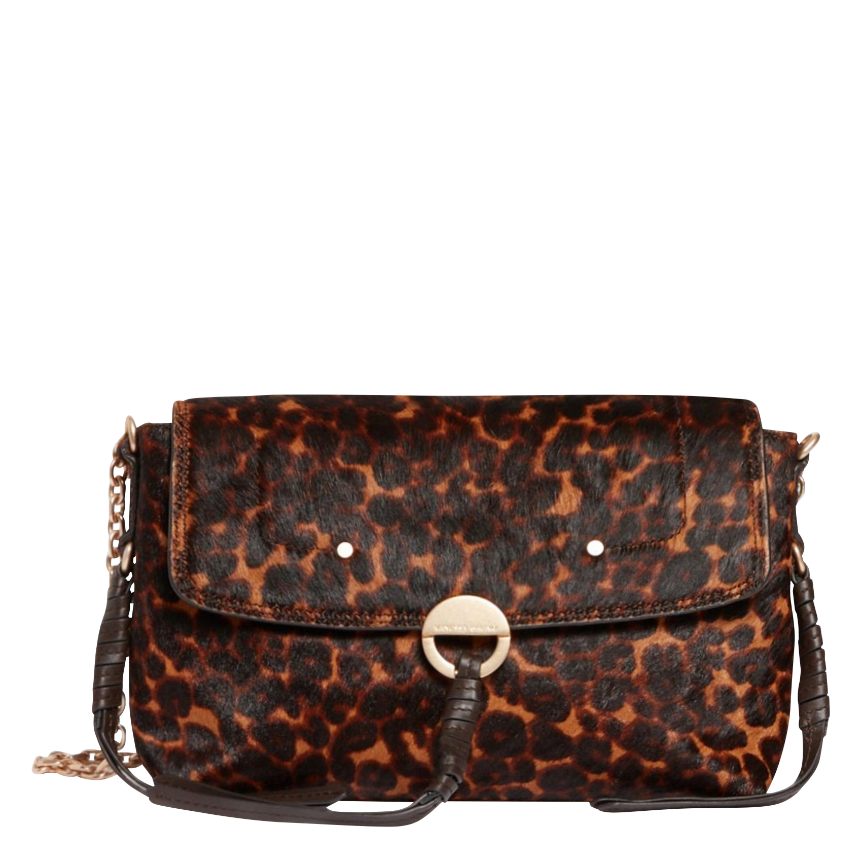 CLUTCH - Sac bandoulière imprimé en cuir | Marron