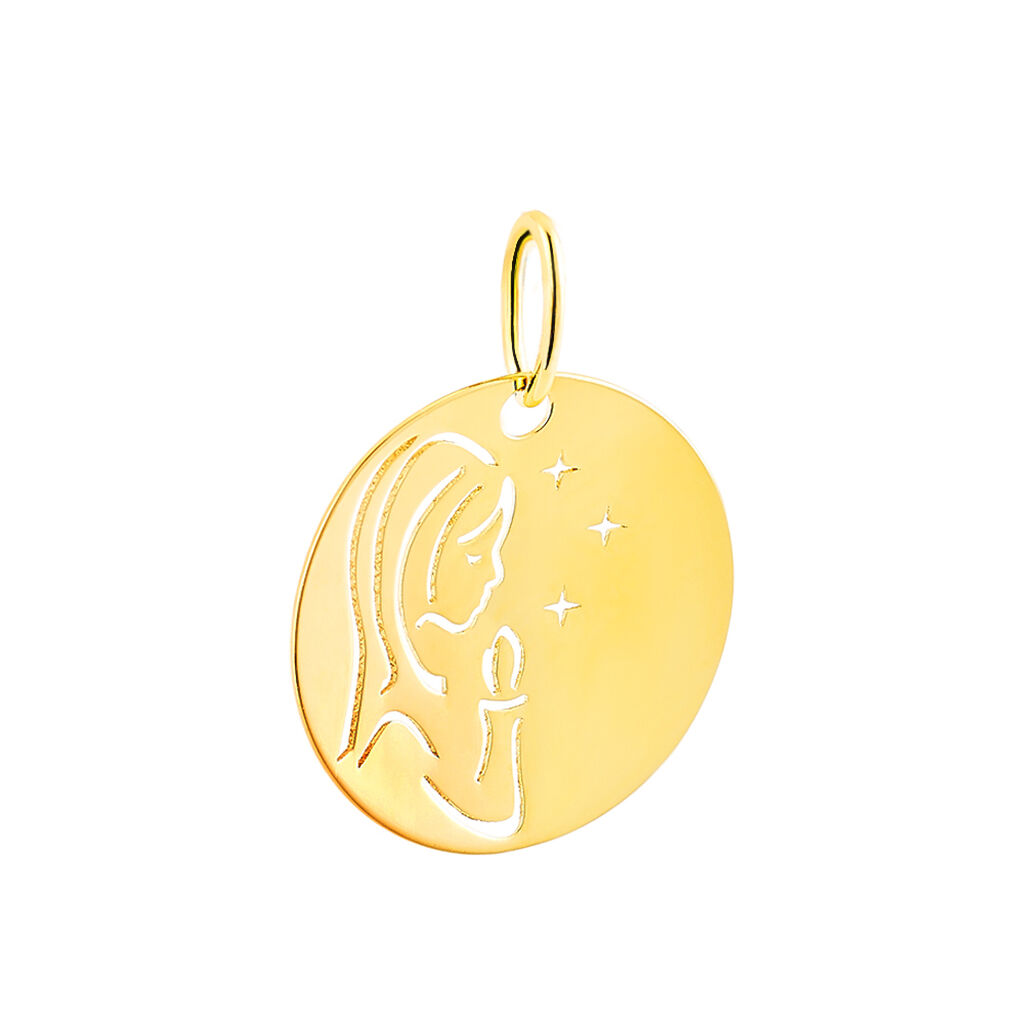 Pendentif Vierge Rond Or Jaune