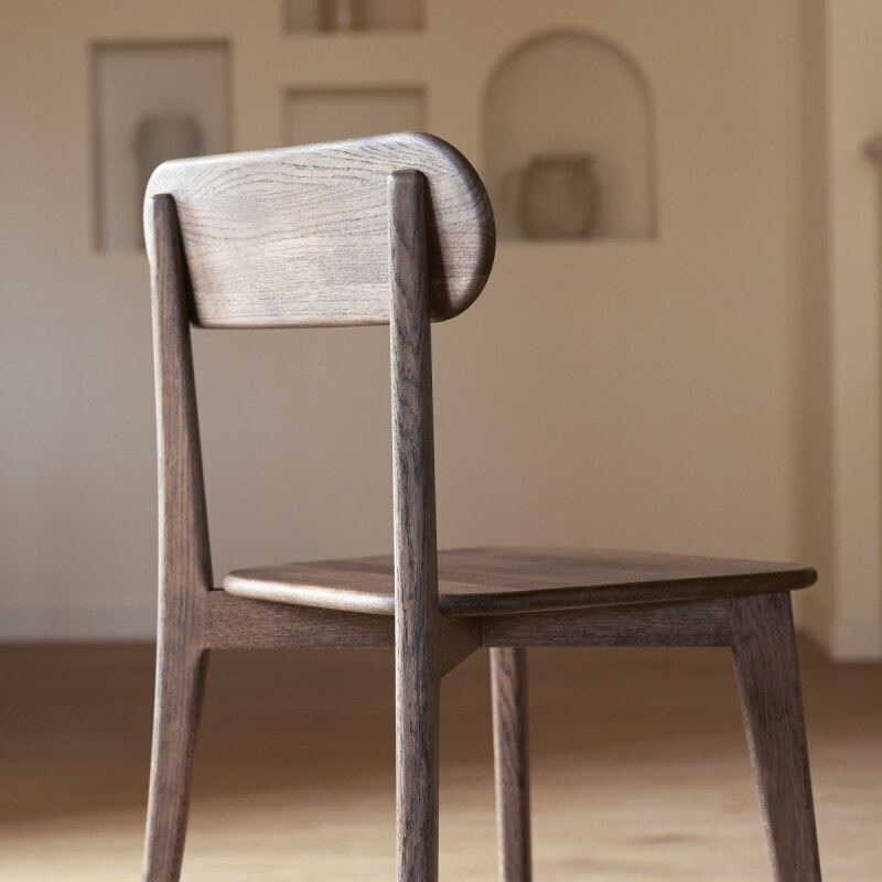 Ensemble de 2 Chaises en bois de chêne brown Abel H 85 x L 48 x P 49 cm