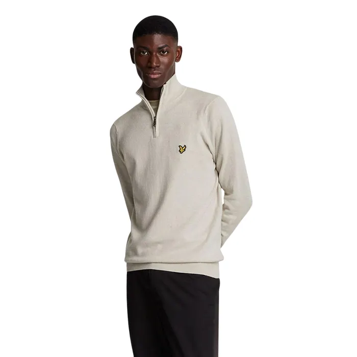 Lyle & Scott Cotton Merino Half Zip Sweater Heren