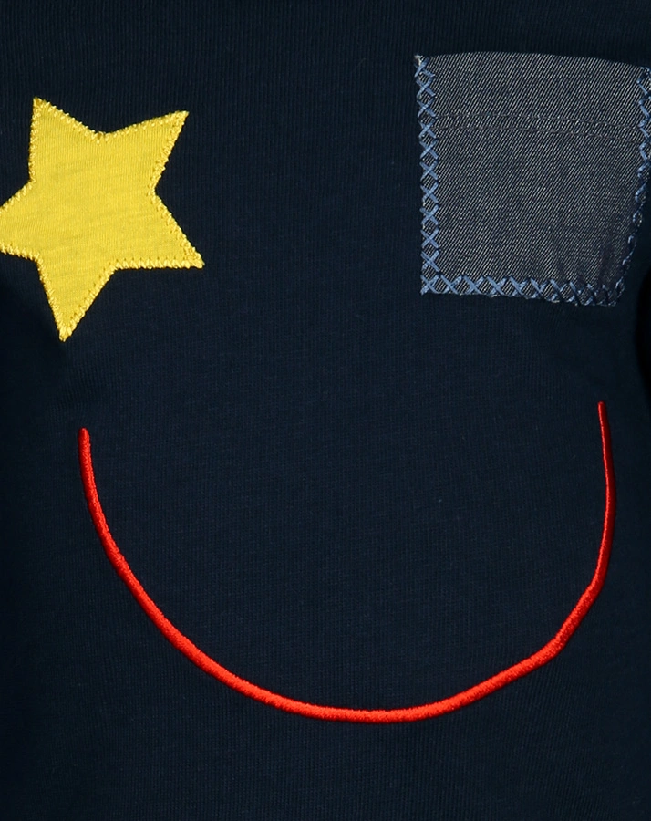 Langarmshirt SMILEY in dunkelblau