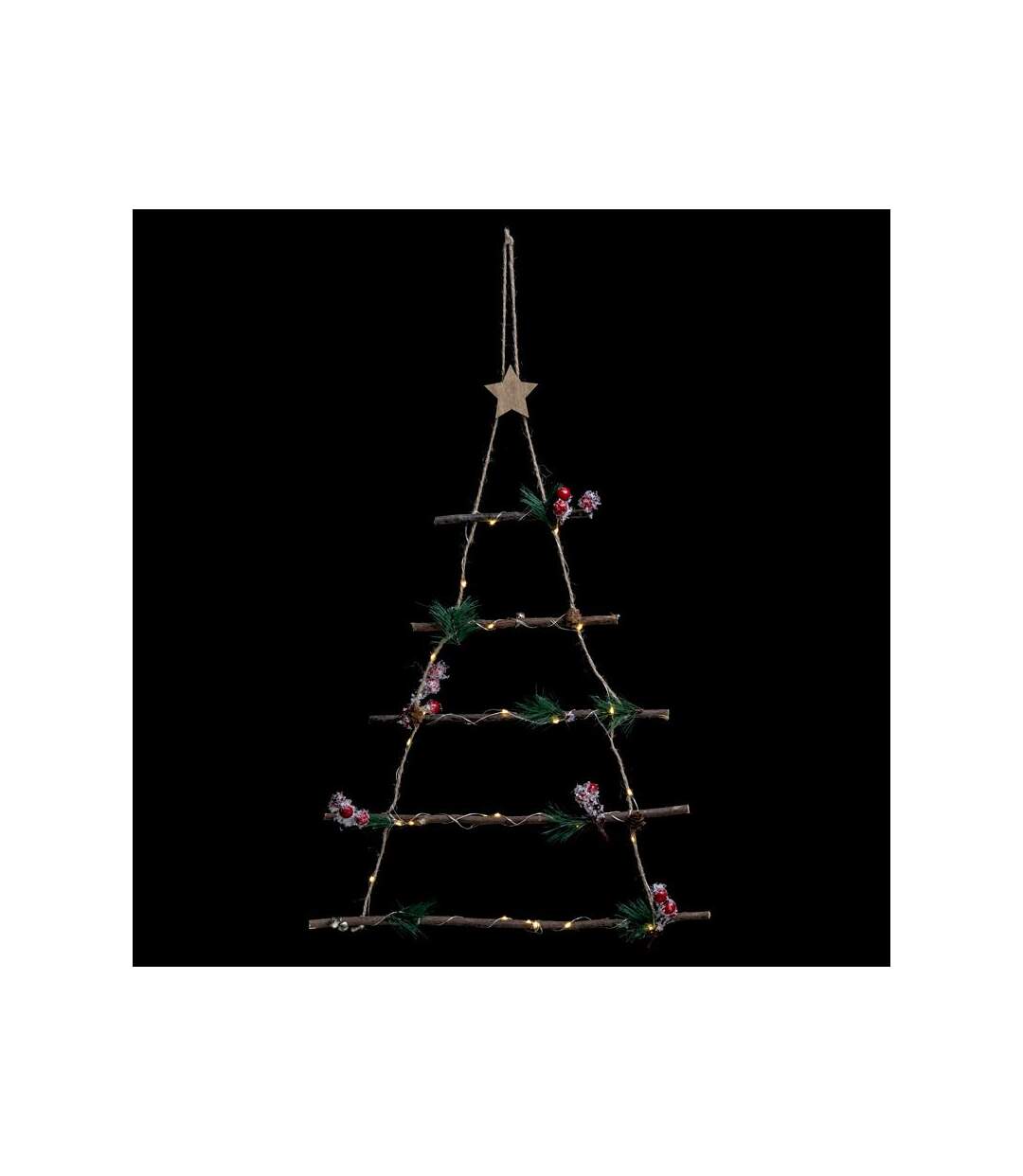 Paris Prix - Décoration Lumineuse échelle Sapin 63cm Naturel
