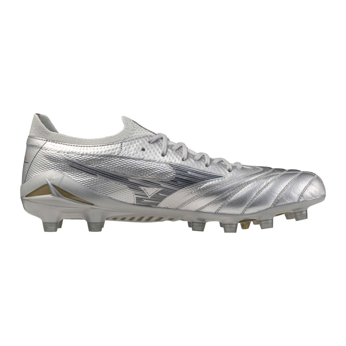 Mizuno Morelia Neo IV Beta Elite Gras Voetbalschoenen (FG) Zilver Grijs Goud