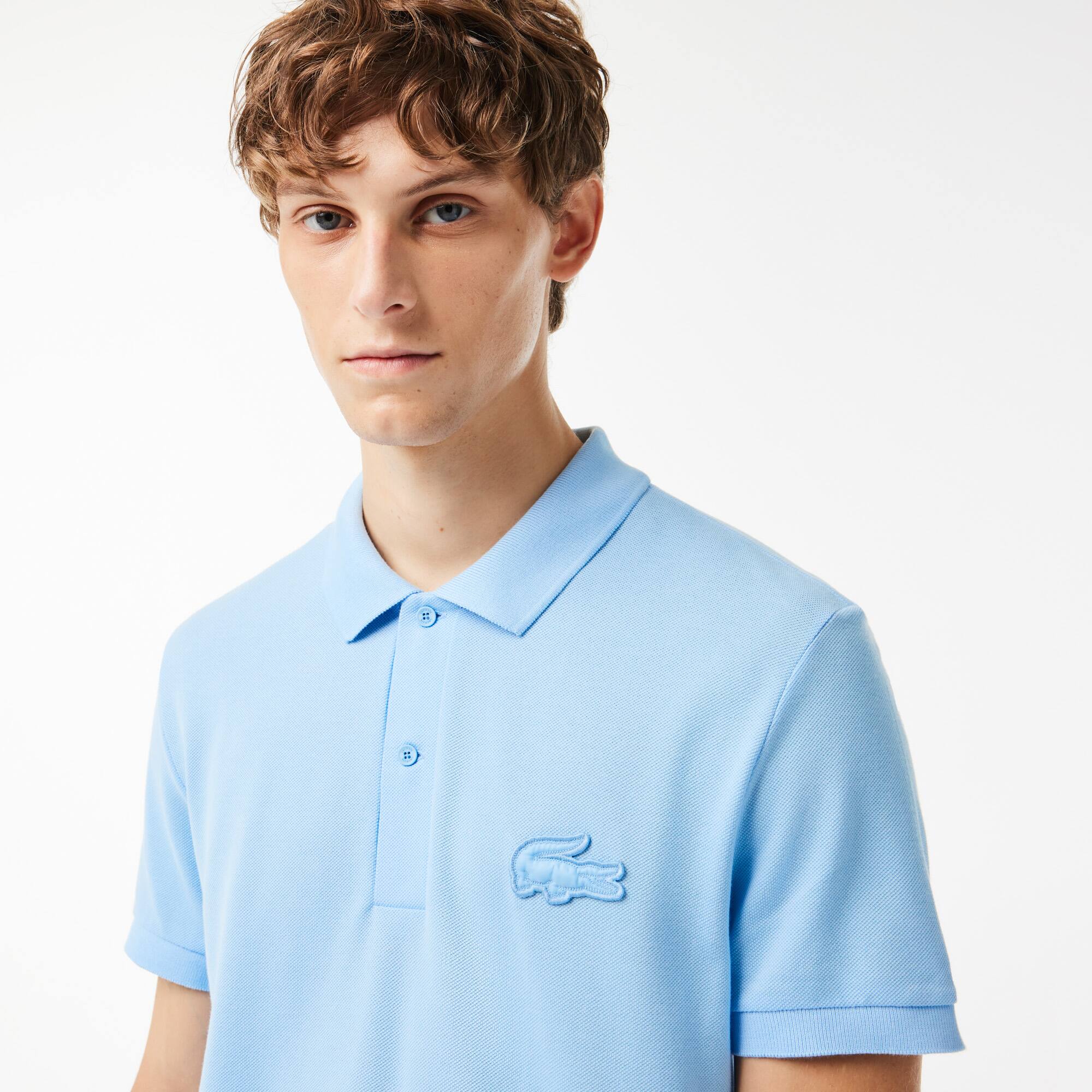 Polo regular fit avec badge crocodile matelassé Manches Courtes - Bleu - Lacoste - Homme